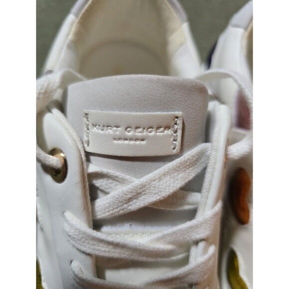 Kurt Geiger London Lane Love Metallic Heart Sneakers Size 39 US 8. Excellent - Picture 10 of 10